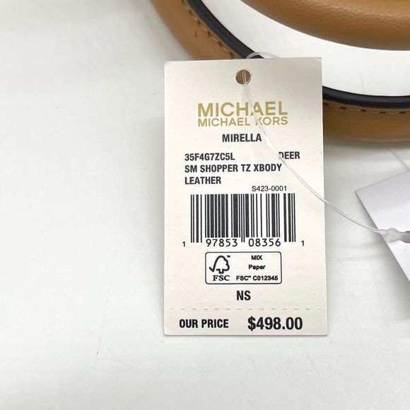 Michael Kors Small Mirella Pebbled Leather Top Zip Crossbody Bag - Picture 9 of 9